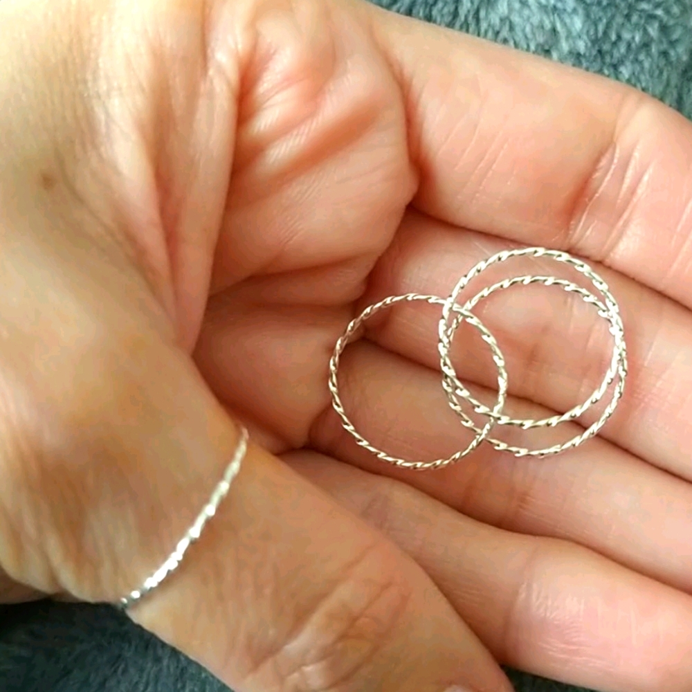 Stackable Sterling silver Rings, Set of 3